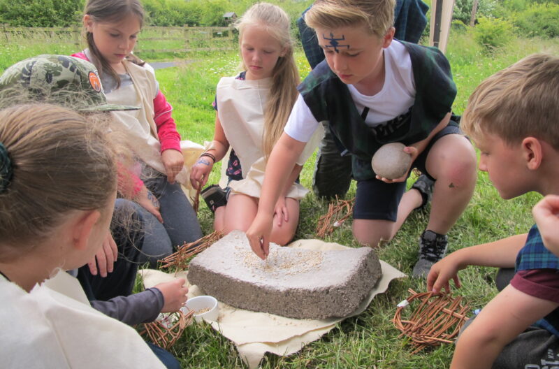 iron age school trip at carymoor