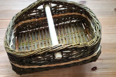 A trug made from willow on a weaving course
