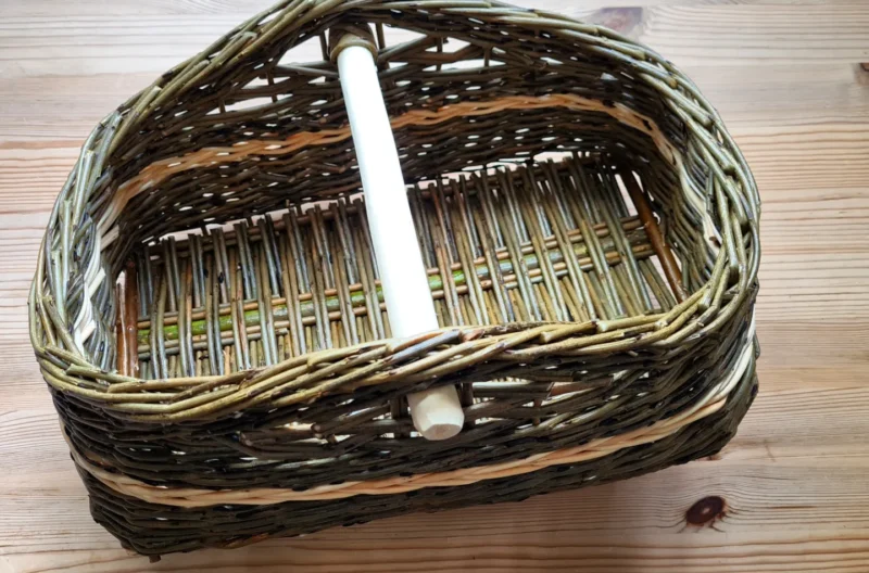A trug made from willow on a weaving course
