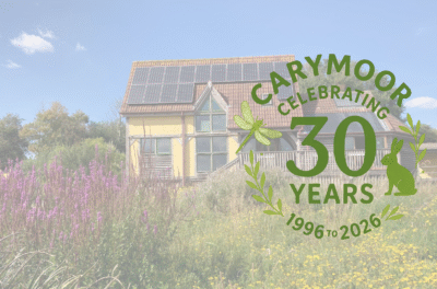 Carymoor 30 years logo and building